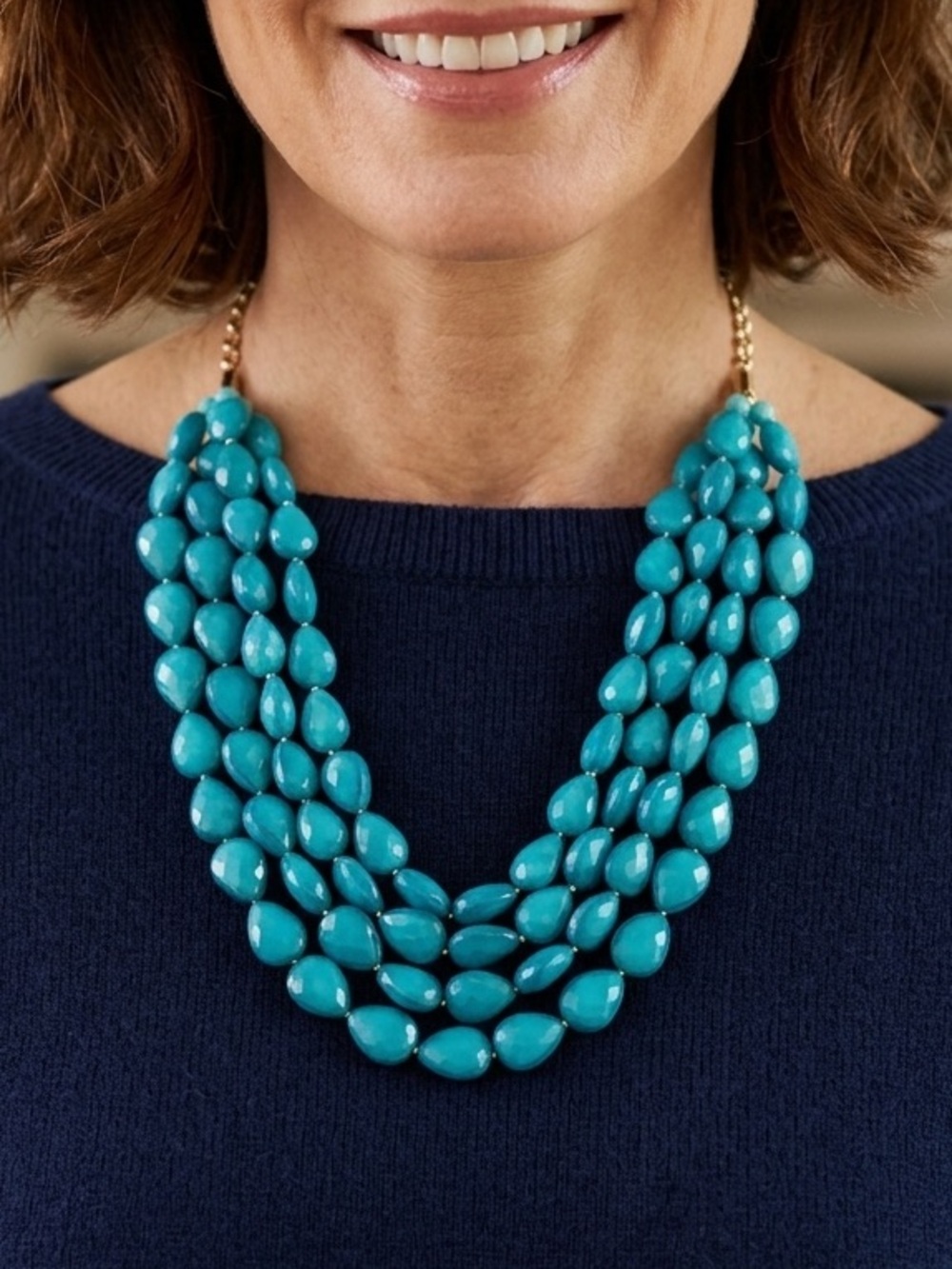 Serefina × Anthropologie | Multi Layer Turquoise Statement Necklace